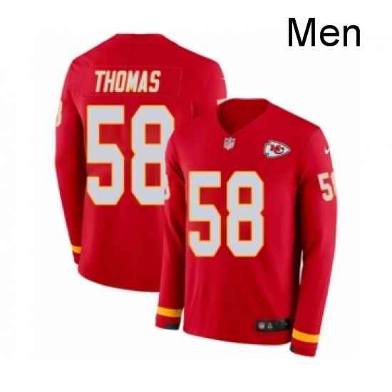 Men Nike Kansas City Chiefs 58 Derrick Thomas Limited Red Therma Long Sleeve NFL Jersey